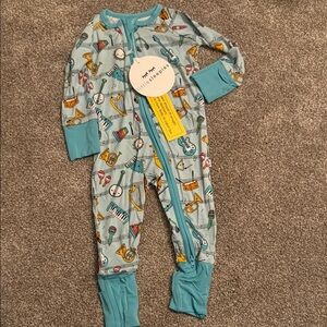 Little Sleepies Playful Music Print Pajamas - Blue and Yellow